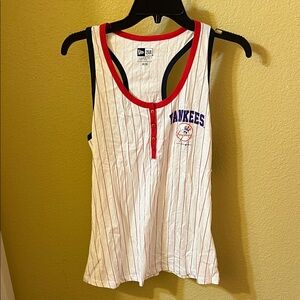 New Era Yankees Striped Tank Top - White, Red, Blue